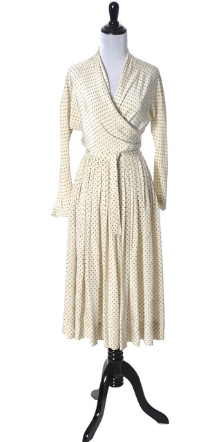 1950's Vera Maxwell 2 Pc Silk Polka Dot Dress Lord & Taylor - Dressing Vintage