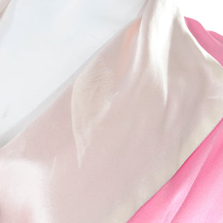 1990s Vergotis Pink Silk Long Full Sweep Robe