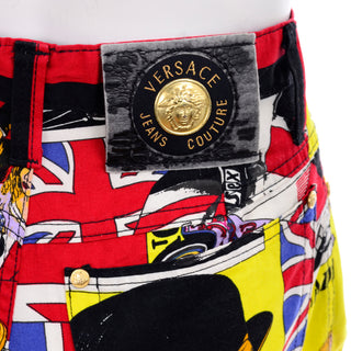 1990s Versace Jeans Couture London Rock n' Roll Royalty Novelty Pants
