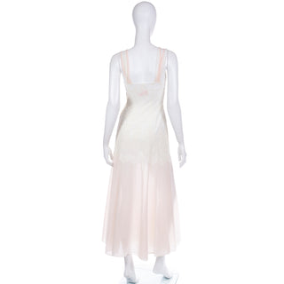 1950s Schiaparelli Pink & Ivory Nightgown and Peignoir Robe Set With ombre effect