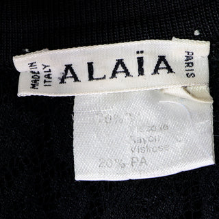 Black Azzedine Alaia 1991 Runway Animal Print Lace Velvet Bodysuit Top
