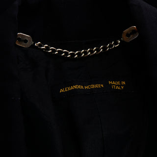 Italy Alexander McQueen Eshu Fall 2000 Black Wool Blazer