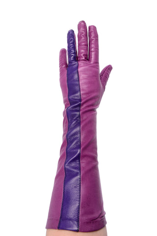 Vintage Anne Klein Leather Purple and Magenta Gloves Aris
