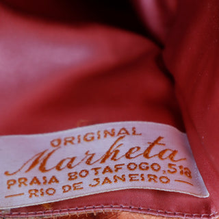 Vintage 1960s Hand Embroidered Beaded Fold Over Clutch Evening Bag Marketa Rio De Janeiro