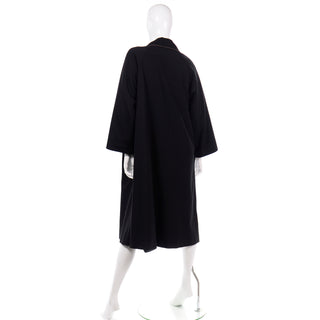 70s Vintage Bonnie Cashin Black Coat All Weather Raincoat w Cashmere Lining