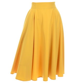 Vintage Calvin Klein Mustard Yellow Full Skirt USA