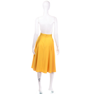 Vintage Calvin Klein Mustard Yellow Full Skirt high quality
