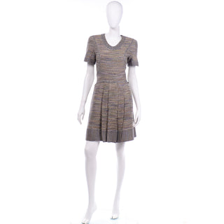Chanel Spring Summer 2015 Multicolored Tweed Dress short sleeve