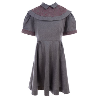 Gray Wool Vintage 1950s Childs Dress by Gail Berk 
