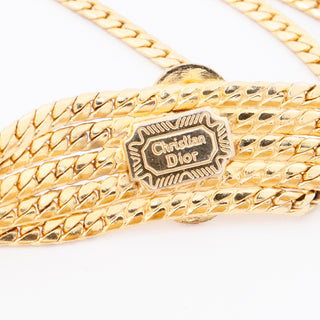 Vintage 1980s Christian Dior Multi Strand Gold Chain Medallion Belt or Necklace