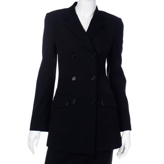 Dolce & Gabbana Black Pinstripe Jacket & Skirt Suit Italian size 42
