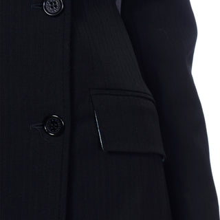 Dolce & Gabbana Black Pinstripe Jacket & Skirt Suit pristine