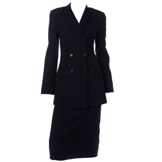 Excellent Dolce & Gabbana Black Pinstripe Jacket & Skirt Suit