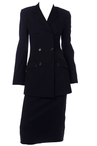 Dolce & Gabbana Black Pinstripe Jacket & Skirt Suit