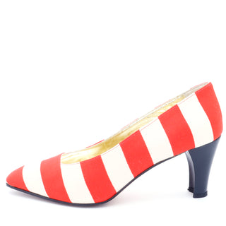 Escada Vintage Red and White Striped shoes pumps