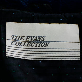 1980s Vintage Evans Collection Blue Sheared Fur Swing Coat Jacket 80s