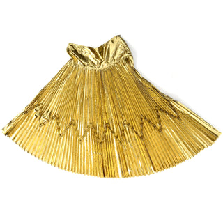 Gianni Versace for Genny Gold Lurex Avant Garde Evening Skirt Accordion Pleating