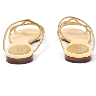 Gucci Gold Sandals with Original Box and Bag Italy