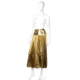 90s Gianni Versace for Genny Gold Lurex Avant Garde Evening Skirt