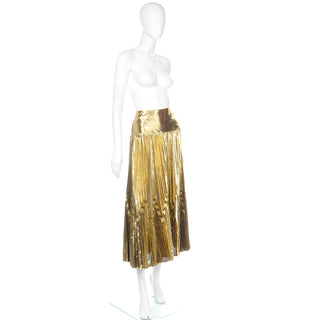 Gianni Versace for Genny Gold Lurex Avant Garde Evening Skirt 90s unique