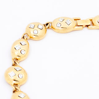 1990s Napier Vintage Gold Toned Necklace With Rhinestones