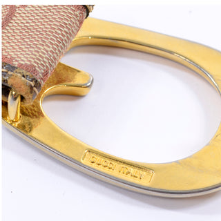 Italy 1970s Vintage Gucci Monogram Belt with G Buckle