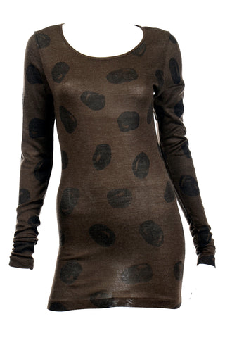 1980s Issey Miyake Brown Abstract Dot Long Top or Mini Dress