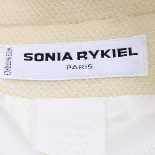 Size 42 Sonia Rykiel Ivory Wool Longline Blazer High Waisted Trousers Pantsuit