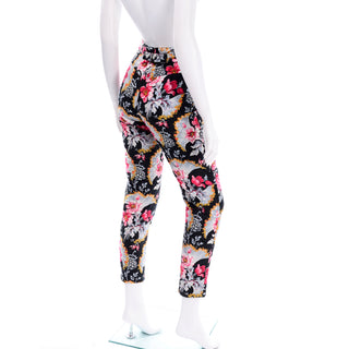 Kenzo Jeans Colorful Floral Quilted Vintage High Waisted Pants Cropped