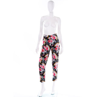 Kenzo Jeans Colorful Floral Quilted Vintage High Waisted Pants Y2K