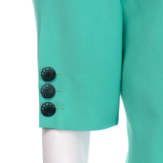 Louis Feraud 1980's Short Sleeve Blazer Jacket Buttons