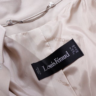 Vintage 1980s Louis Feraud Neutral 2 Piece Skirt & Jacket Suit