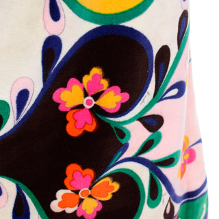 Vintage Pucci 1960s Colorful Print Velvet Skirt Multi color