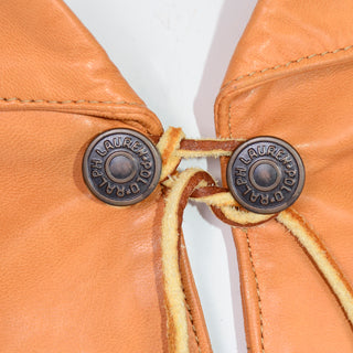Rare Ralph Lauren Lambskin Leather Vest Western Wear monogram buttons