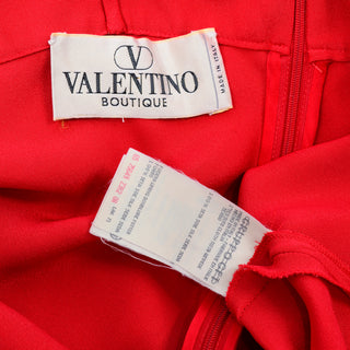 1990s Valentino Boutique Red Silk Evening Dress