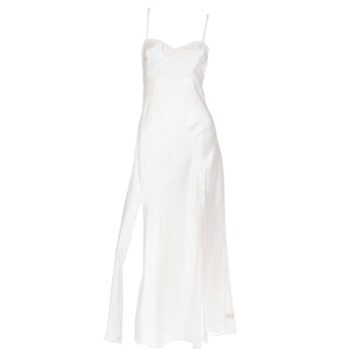 1990s Valentino Ivory Slip Dress Nightgown & Peignoir Robe Set Slip Dress 