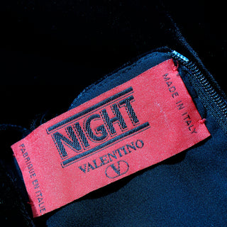1980s Valentino Night Black Velvet & Lace Party Dress
