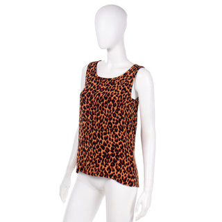 1989 Yves Saint Laurent Leopard Silk Vintage Top