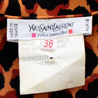1989 Yves Saint Laurent Leopard Print Silk Sleeveless Top