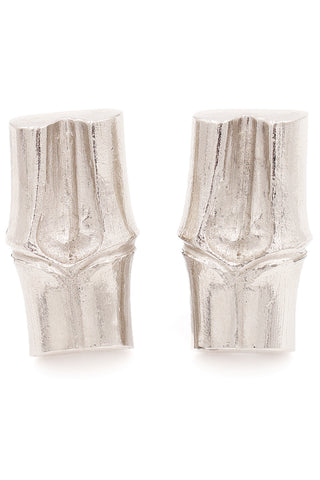 Yves Saint Laurent Vintage Bamboo Shaped Silver Earrings
