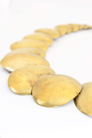 1980s Overlapping Brass Ovals Vintage Necklace
