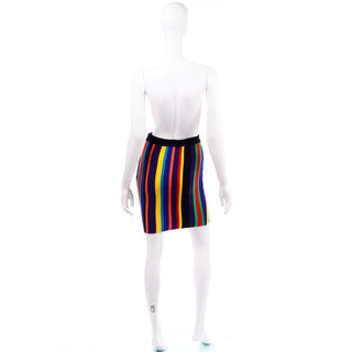 Bold 1980s Vintage Christian Lacroix Striped Knit Mini Skirt