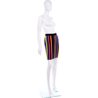 Multi Colored 1980s Vintage Christian Lacroix Striped Knit Mini Skirt