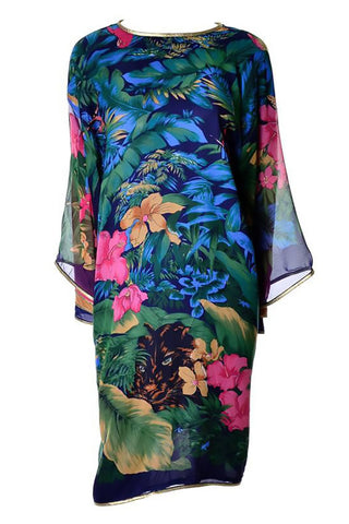Vintage Jungle Caftan with Layered Sleeves
