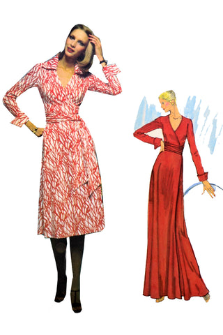 1976 Vogue 1549 Diane Von Furstenberg Wrap Dress American Designer Pattern 