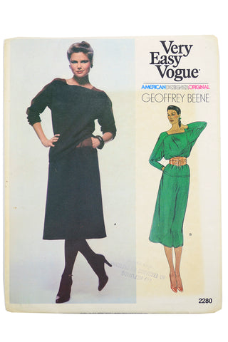 Vintage 1979 Vogue 2280 American Designer Geoffrey Beene Dress Pattern