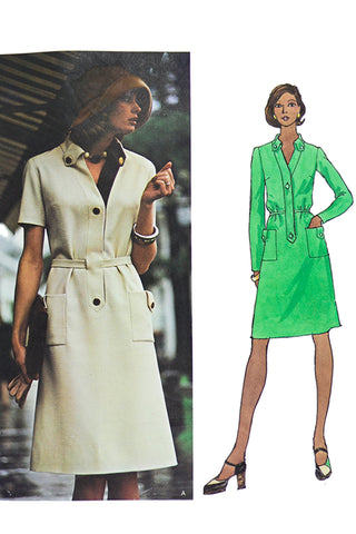 1973 Vogue Paris Original # 2935 Molyneux Vintage Designer Dress Sewing Pattern