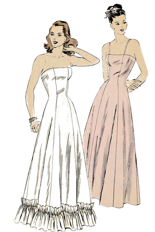 1950s Vogue 5902 Vintage Sewing Pattern for Evening Slip W Optional Ruffle