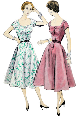 1954 Vogue 8280 Vintage Party Dress Pattern