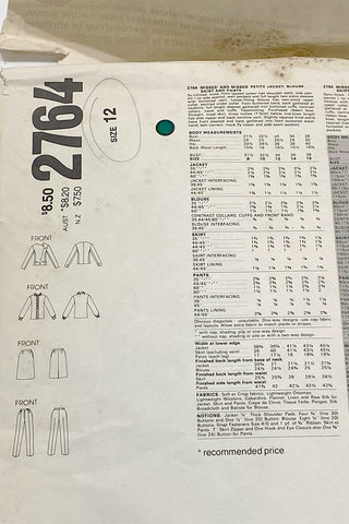 Vogue 2764 Bill Blass Designer Sewing Pattern
